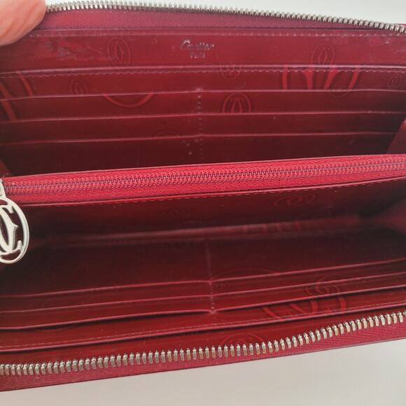Cartier 12card International Calf Leather Zip Around Wallet Bordeaux Large Box - Picture 5 of 13